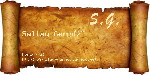 Sallay Gergő névjegykártya